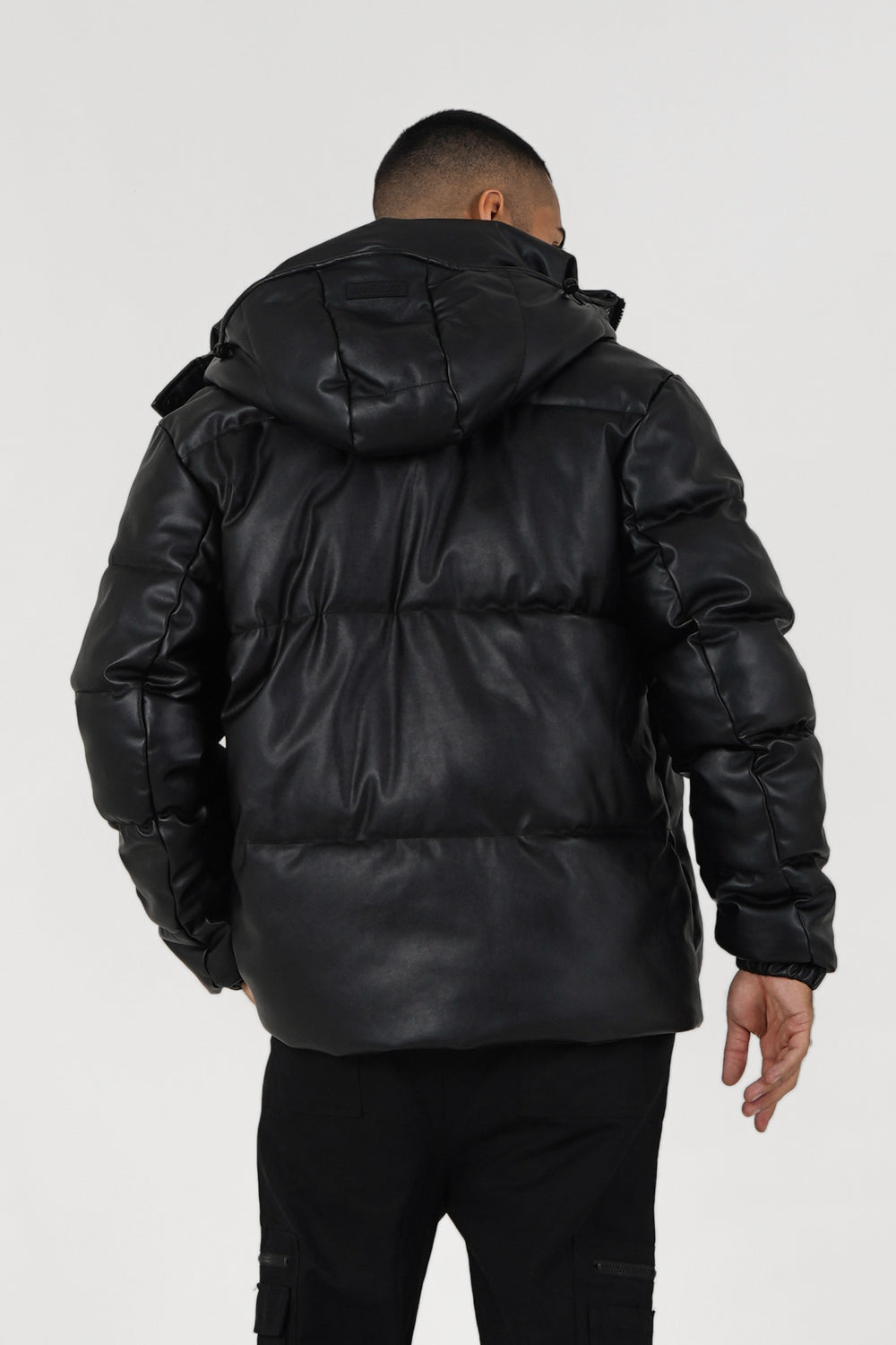 Sixth June - Doudoune matelassée simili cuir Noir