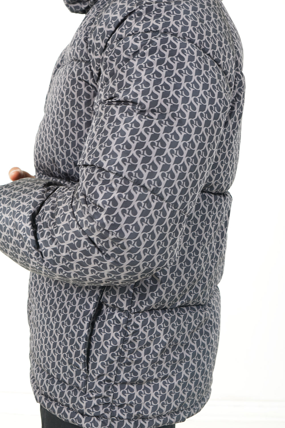 Monogram padded puffer Black
