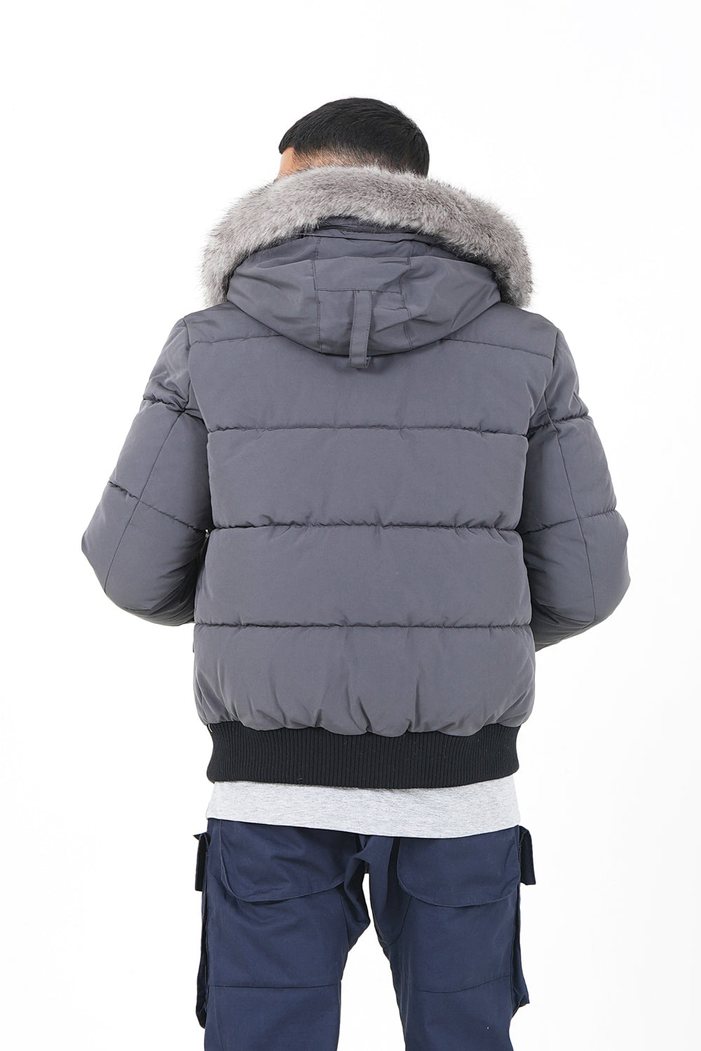 Sixth June - Doudoune courte fourrure doublure Gris foncé