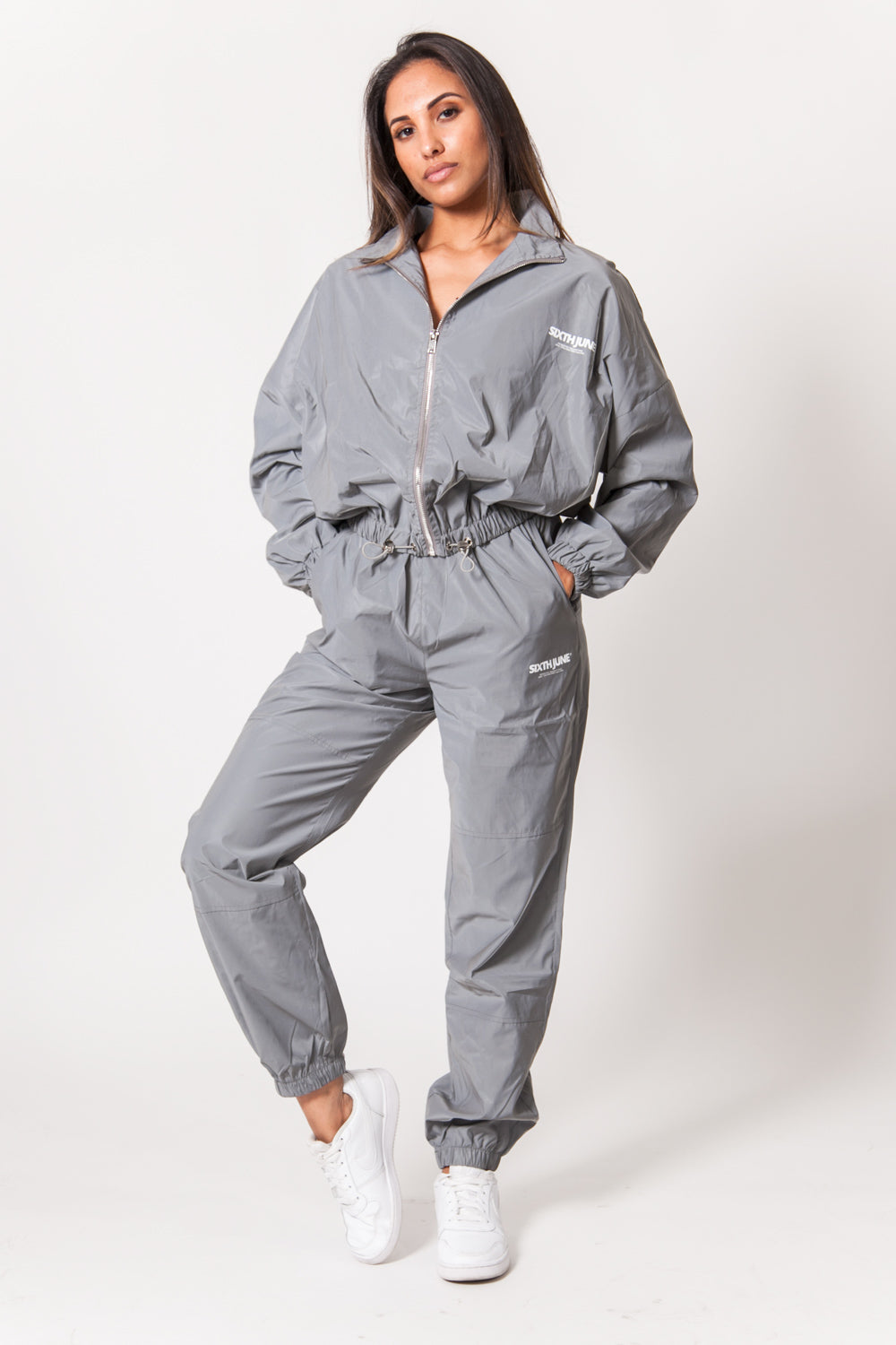 Sixth June - Jogging réfléchissant logo gris clair