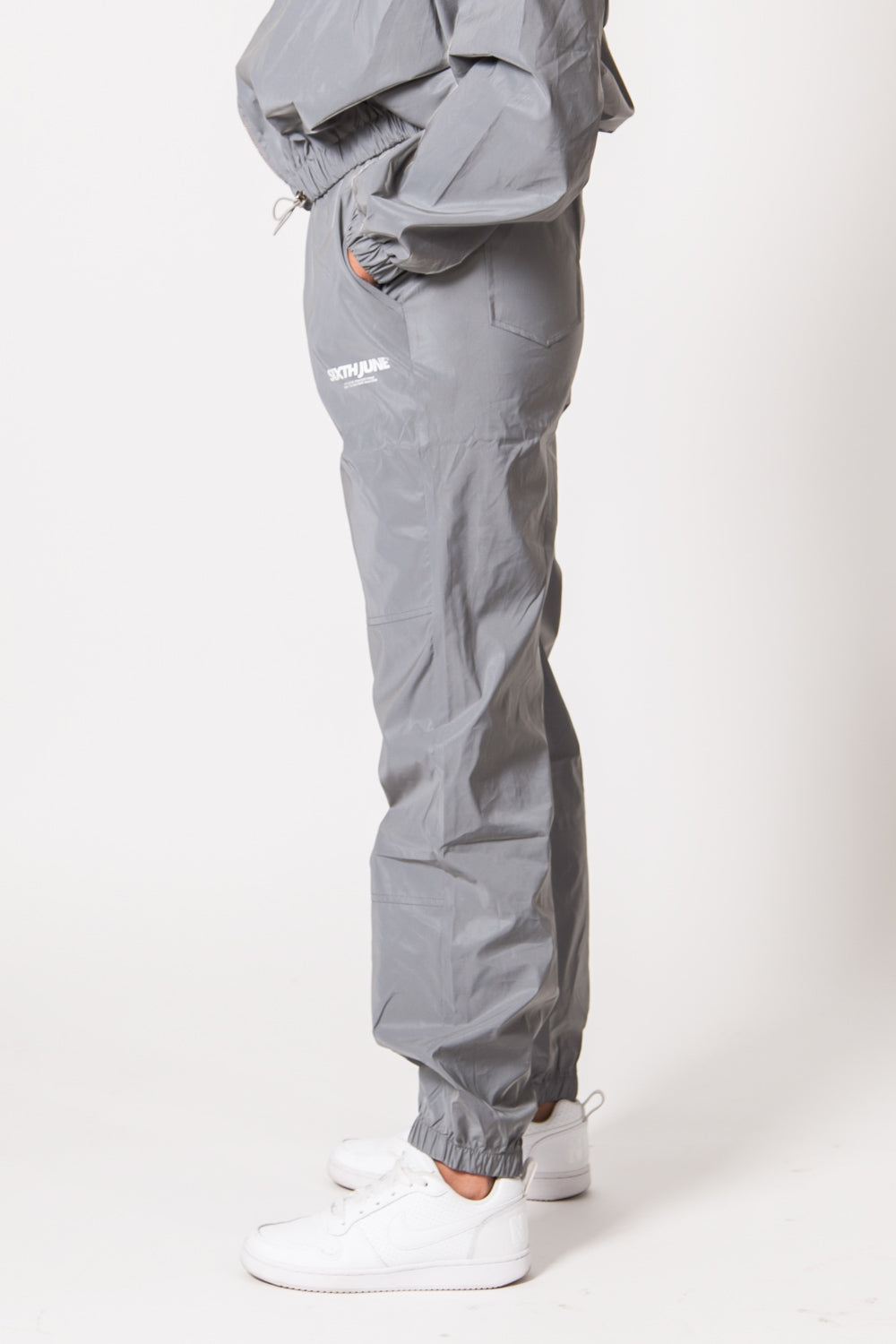 Sixth June - Jogging réfléchissant logo gris clair