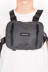 BumBumBag - Petit sac poitrine réfléchissant logo noir