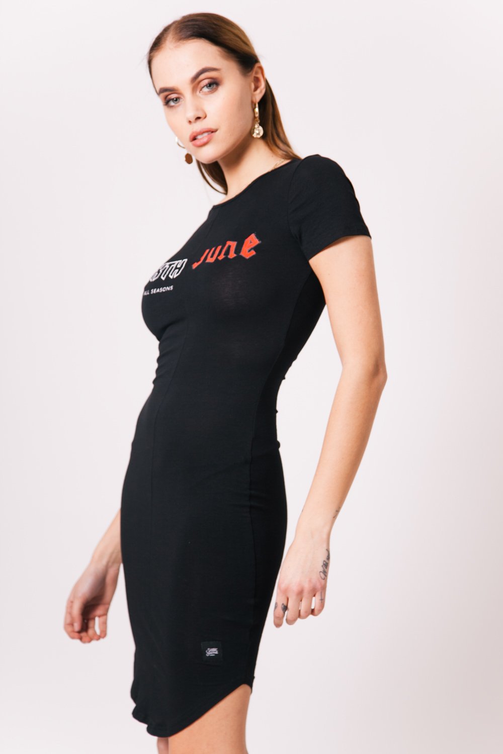 Robe imprimé asymétrique noir