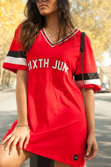 Sixth June - Robe T-shirt bandes Gigi 95 rouge