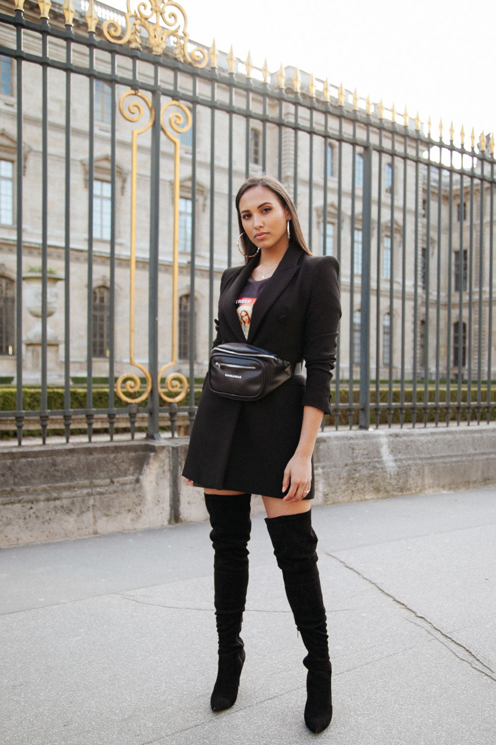 BumBumBag - Sac banane simili cuir logo noir