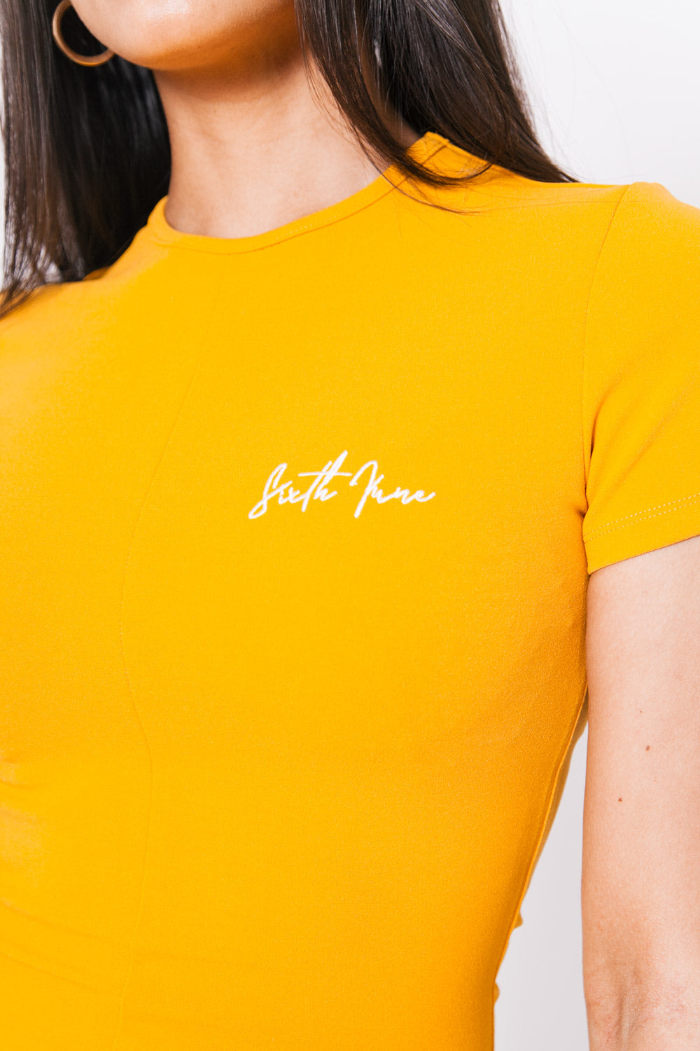 Sixth June - Robe moulante logo moutarde