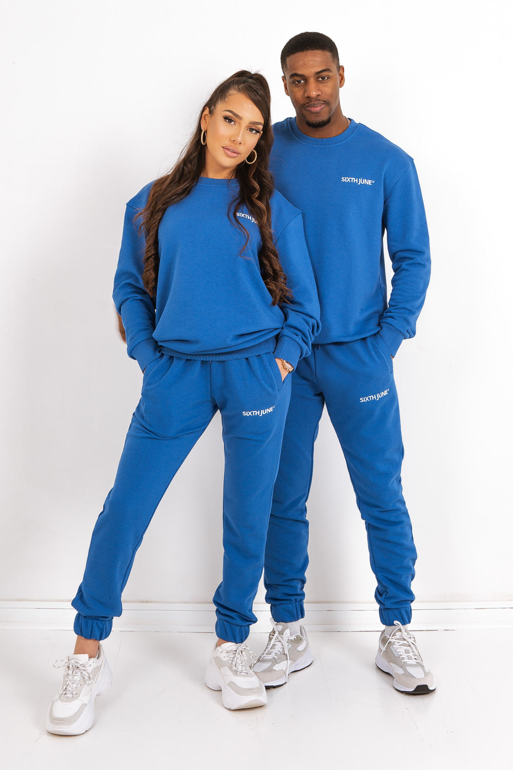 Sixth June - Jogging + sweat logo brodé Bleu foncé