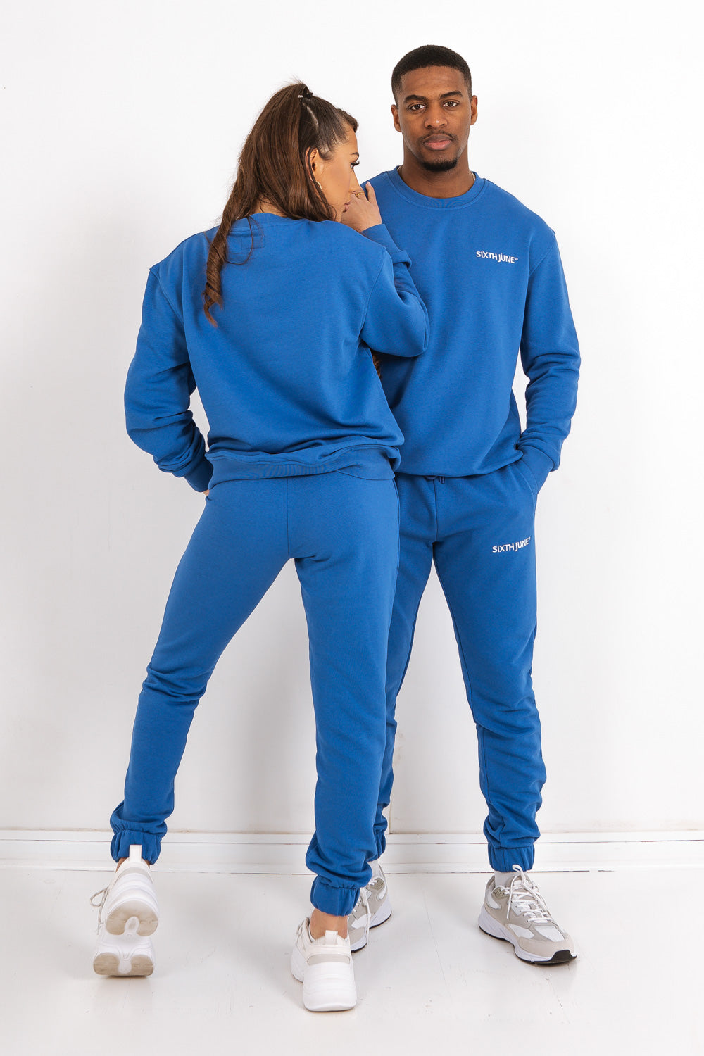 Sixth June - Jogging + sweat logo brodé Bleu foncé