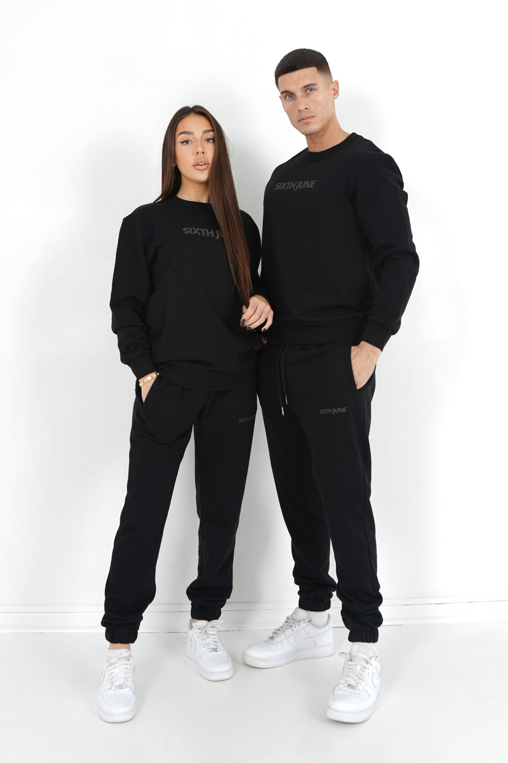 Sixth June - Jogging + sweat logo gommé Noir