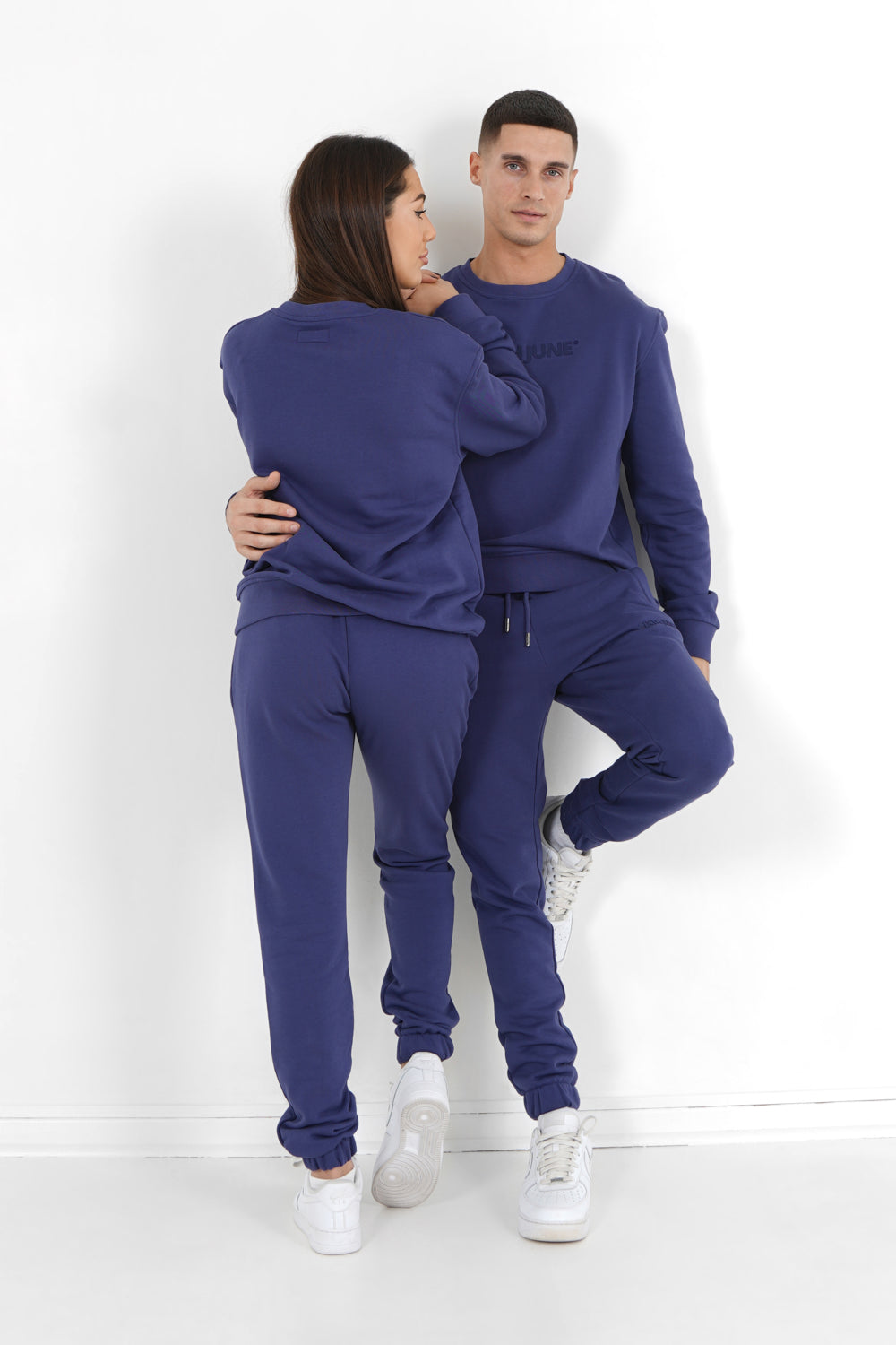 Sixth June - Jogging + sweat logo gommé Bleu foncé