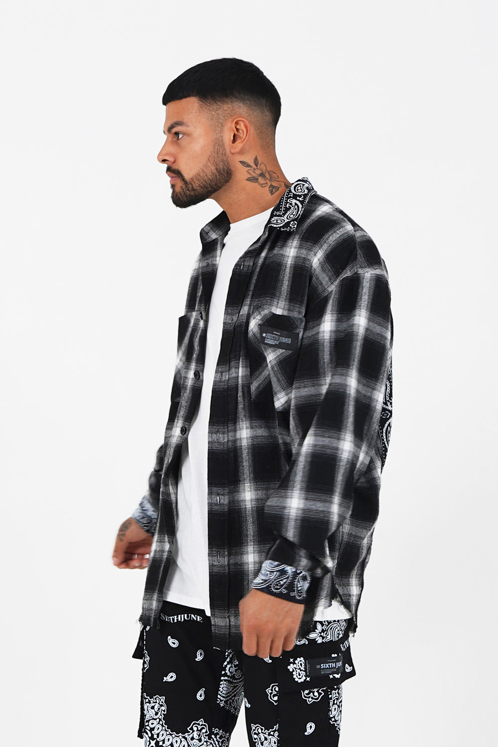 Sixth June - Chemise tartan bandana Noir