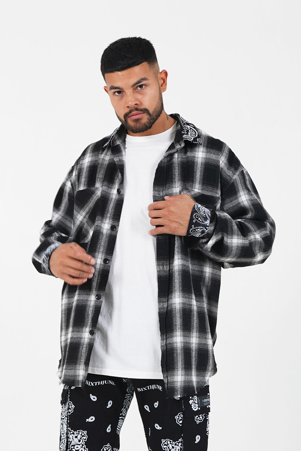 Sixth June - Chemise tartan bandana Noir