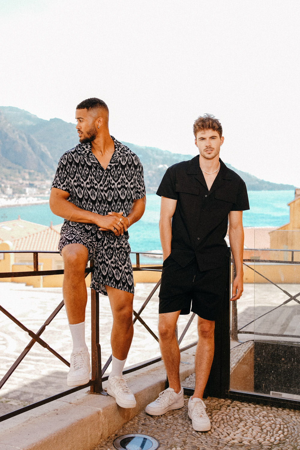 Aztec fluid shirt Black