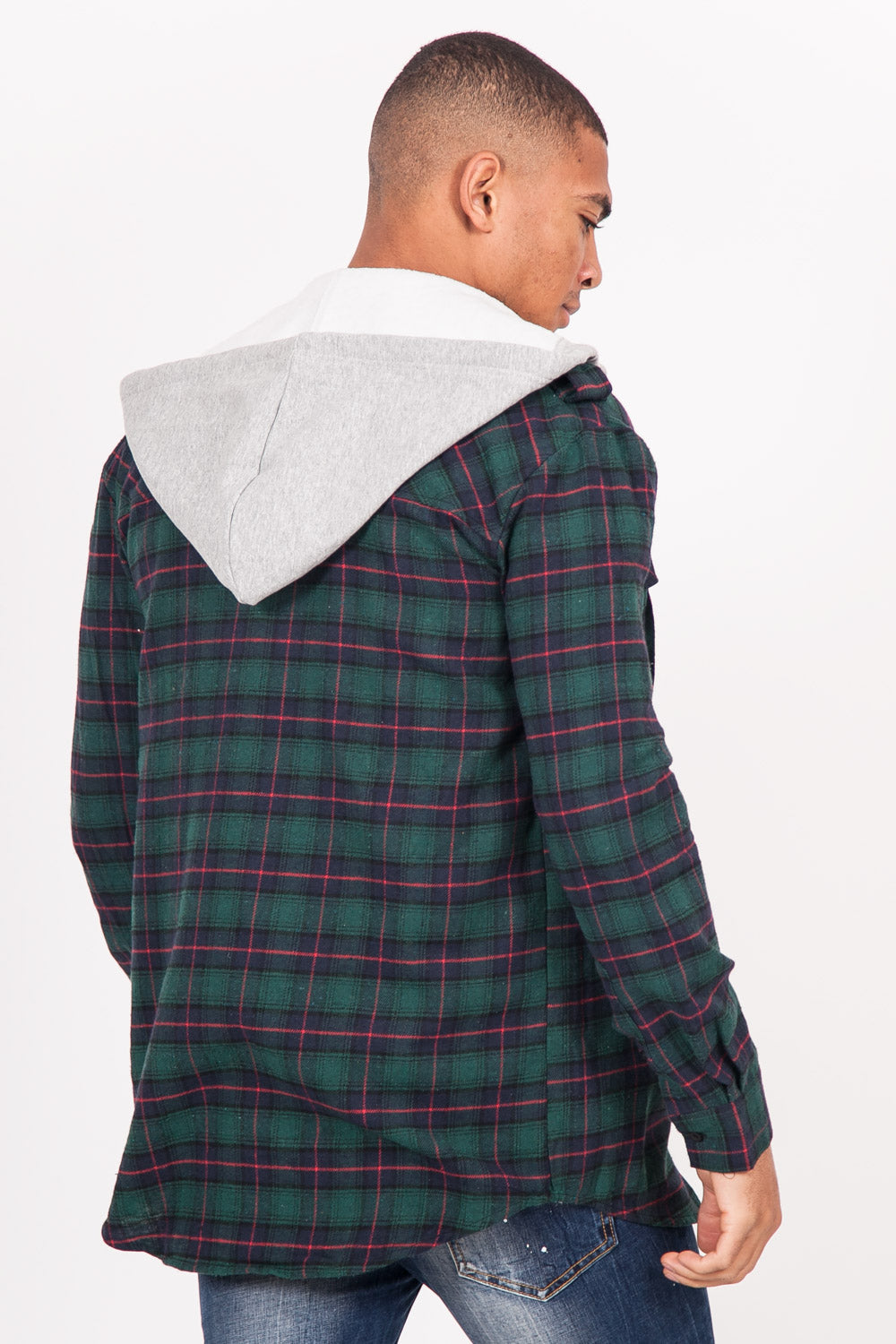 Sixth June - Chemise carreaux capuche Sixth June vert