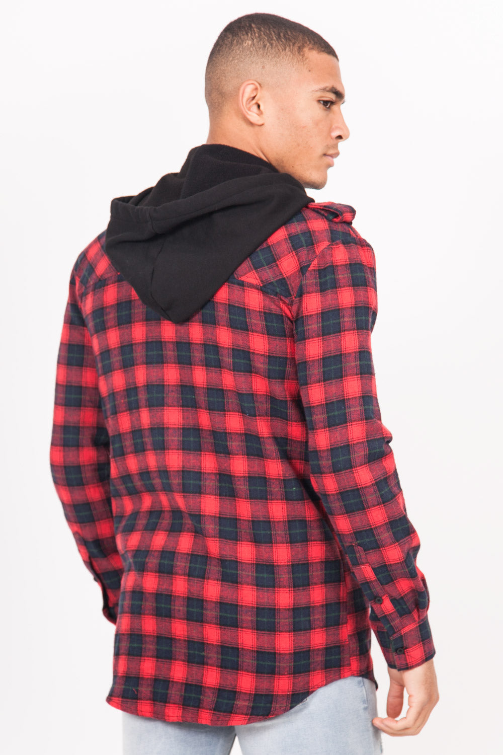 Sixth June - Chemise carreaux capuche Sixth June rouge