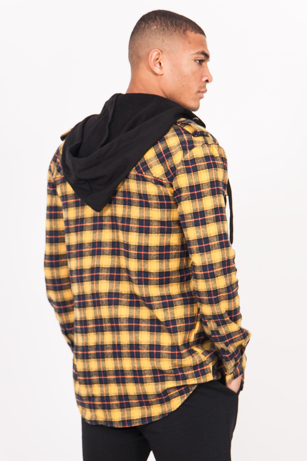 Sixth June - Chemise carreaux capuche Sixth June jaune