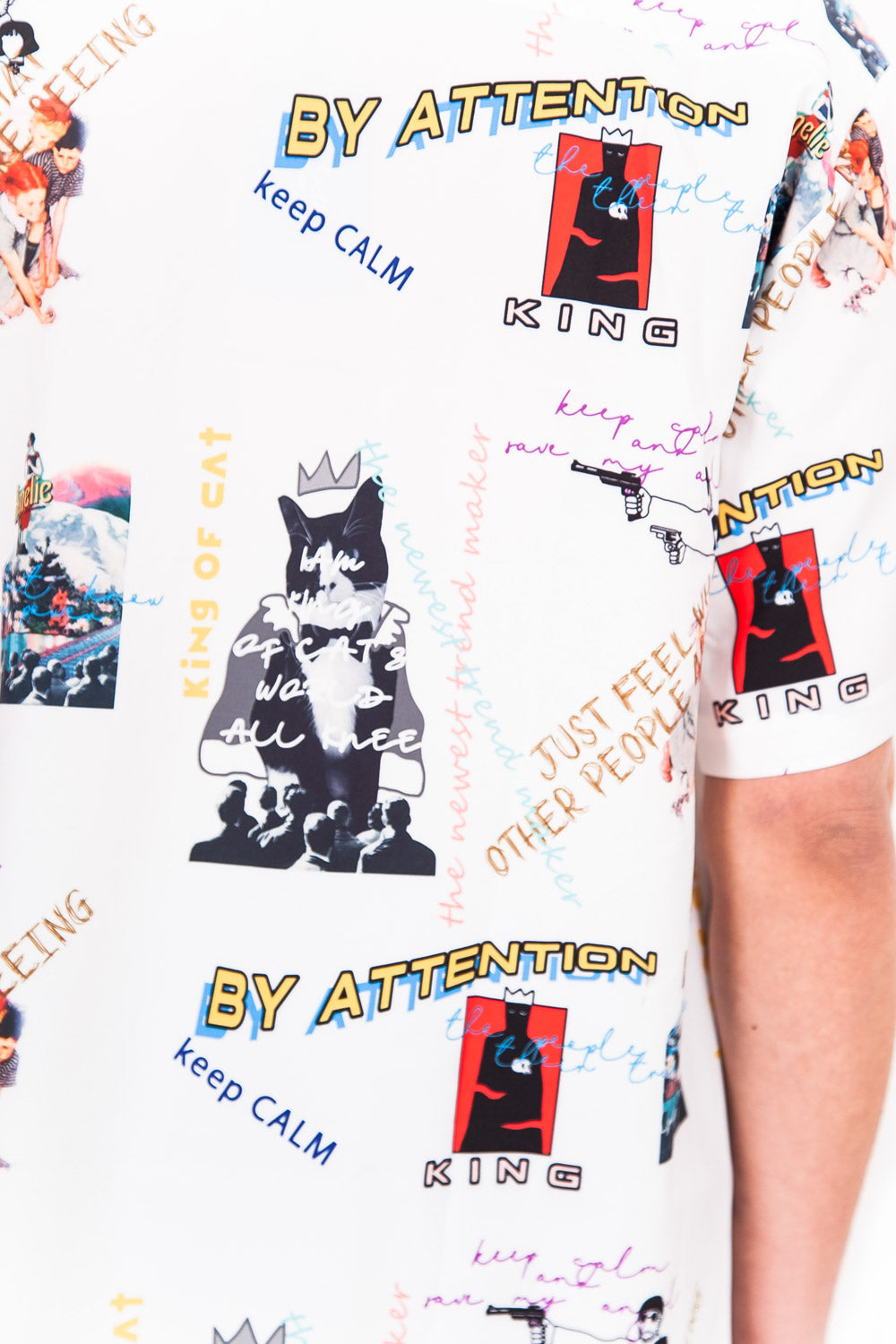 Sixth June - Chemise imprimés keep calm blanc