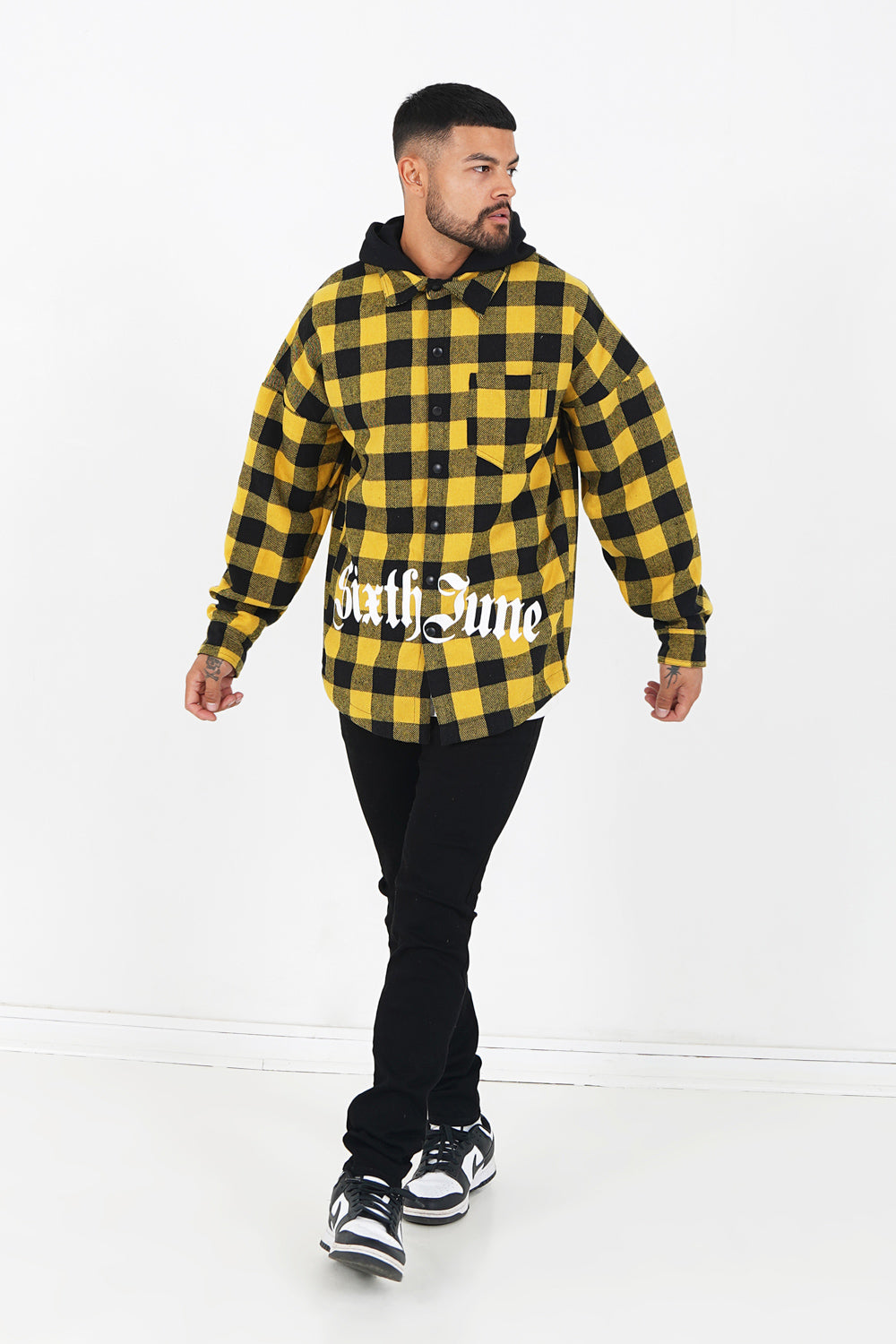 Sixth June - Surchemise tartan capuche Jaune