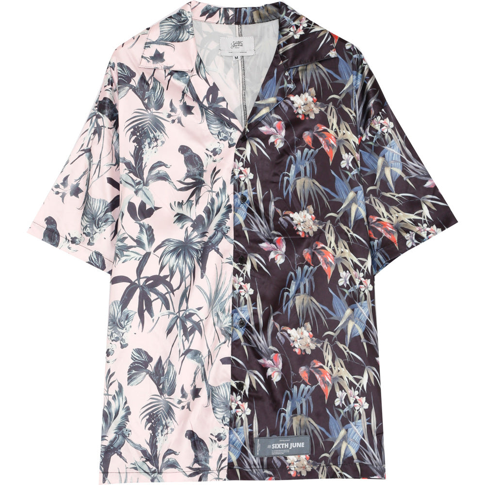 Sixth June - Chemisette tropical bicolore rose noir