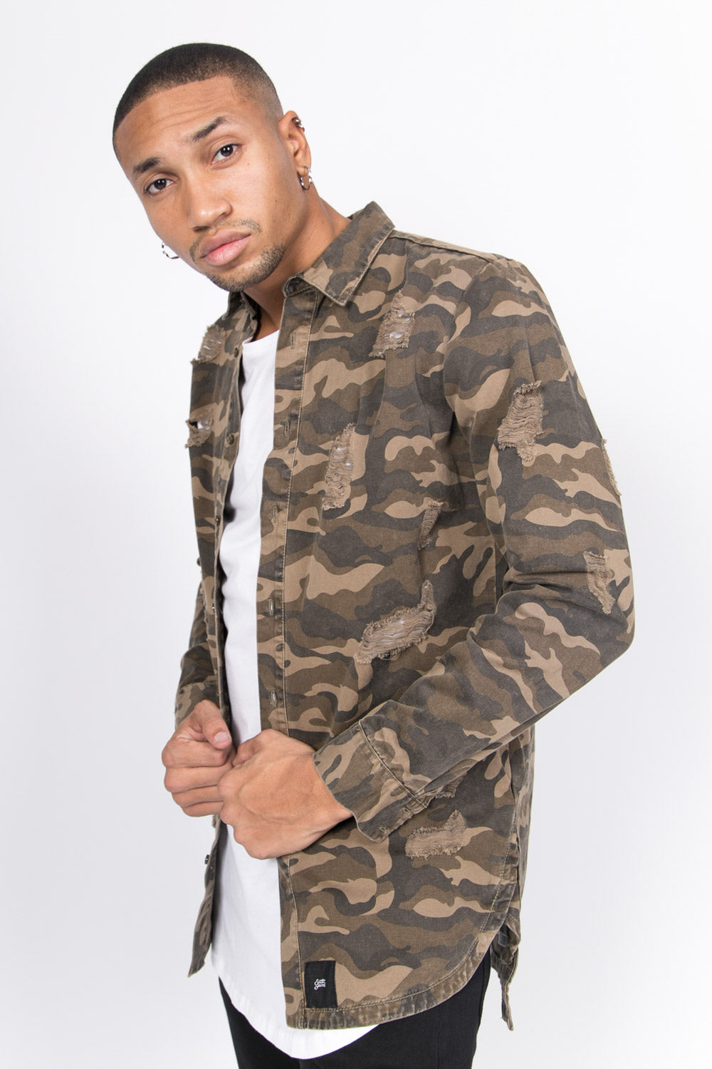 Sixth June - Chemise déchirée jean camouflage