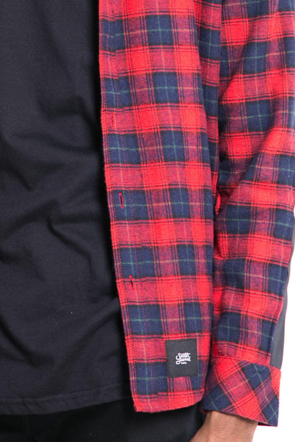 Sixth June - Chemise tartan bandes rouge