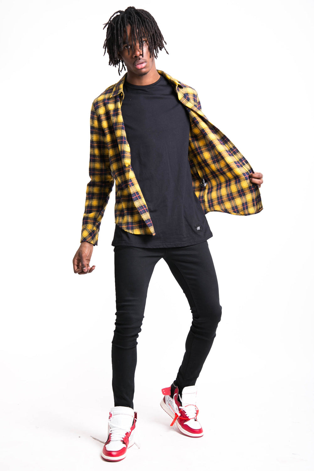 Sixth June - Chemise tartan bandes jaune