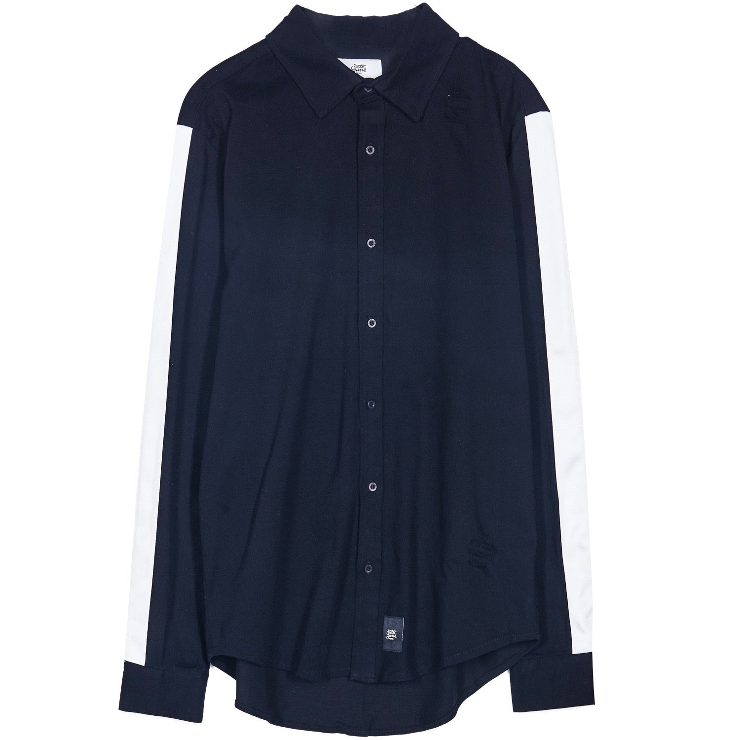 Sixth June - Chemise destroy bandes noir blanc