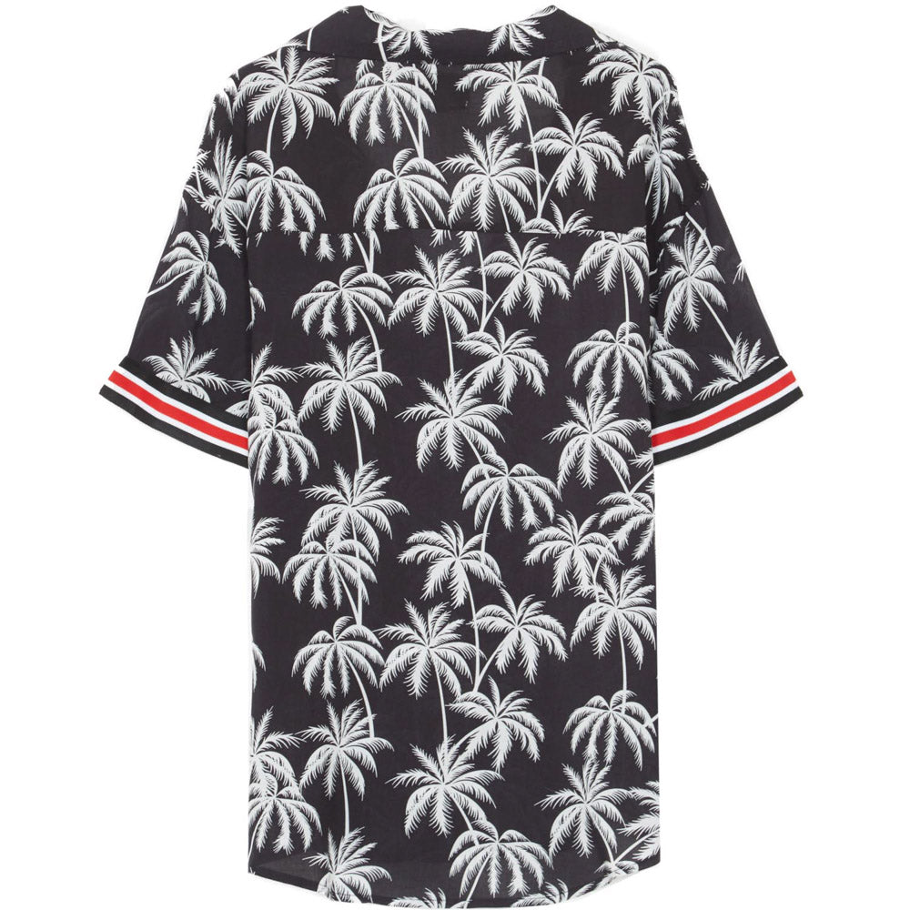 Sixth June - Chemisette large palmiers bandes noir blanc