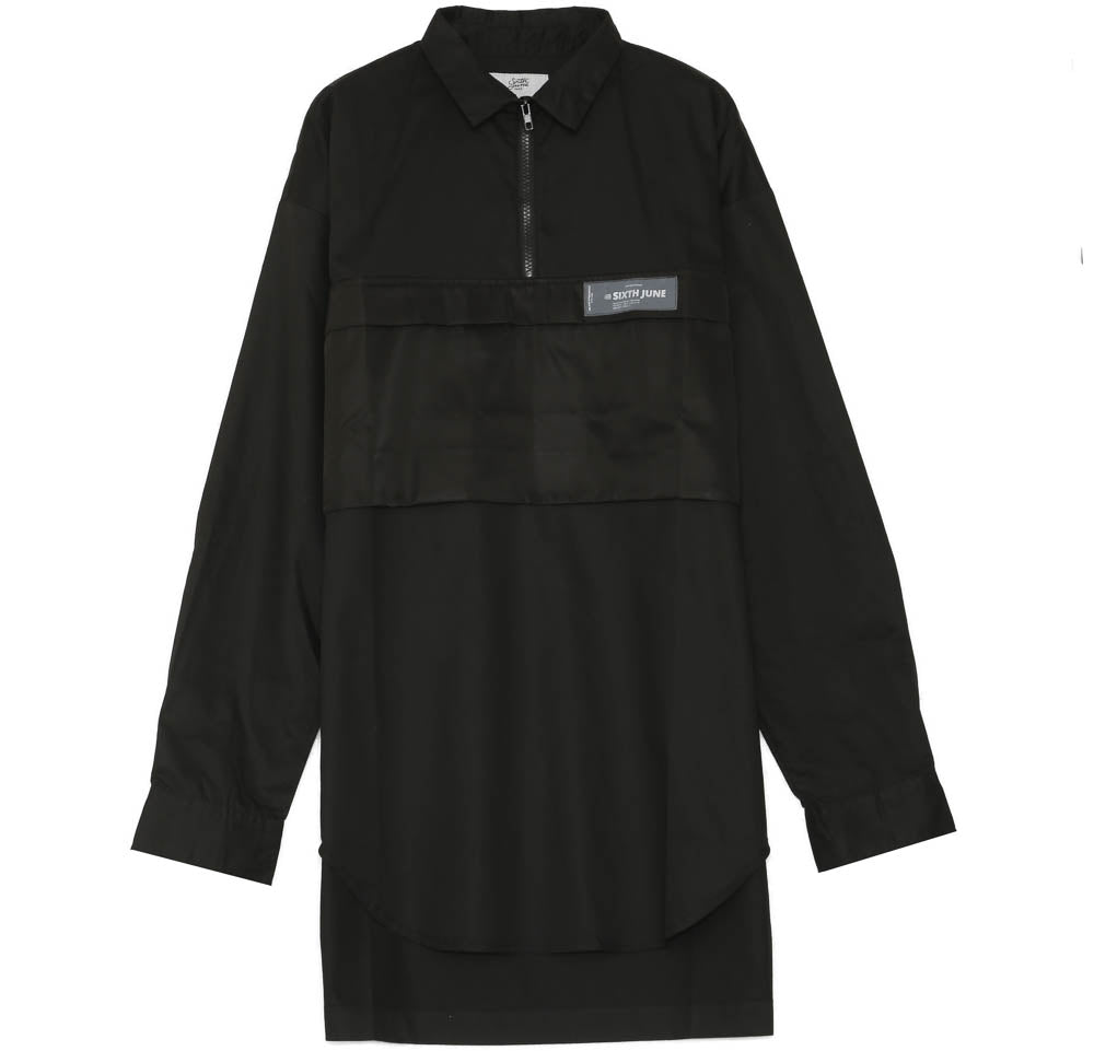 Sixth June - Chemise enfilable poche centrale noir