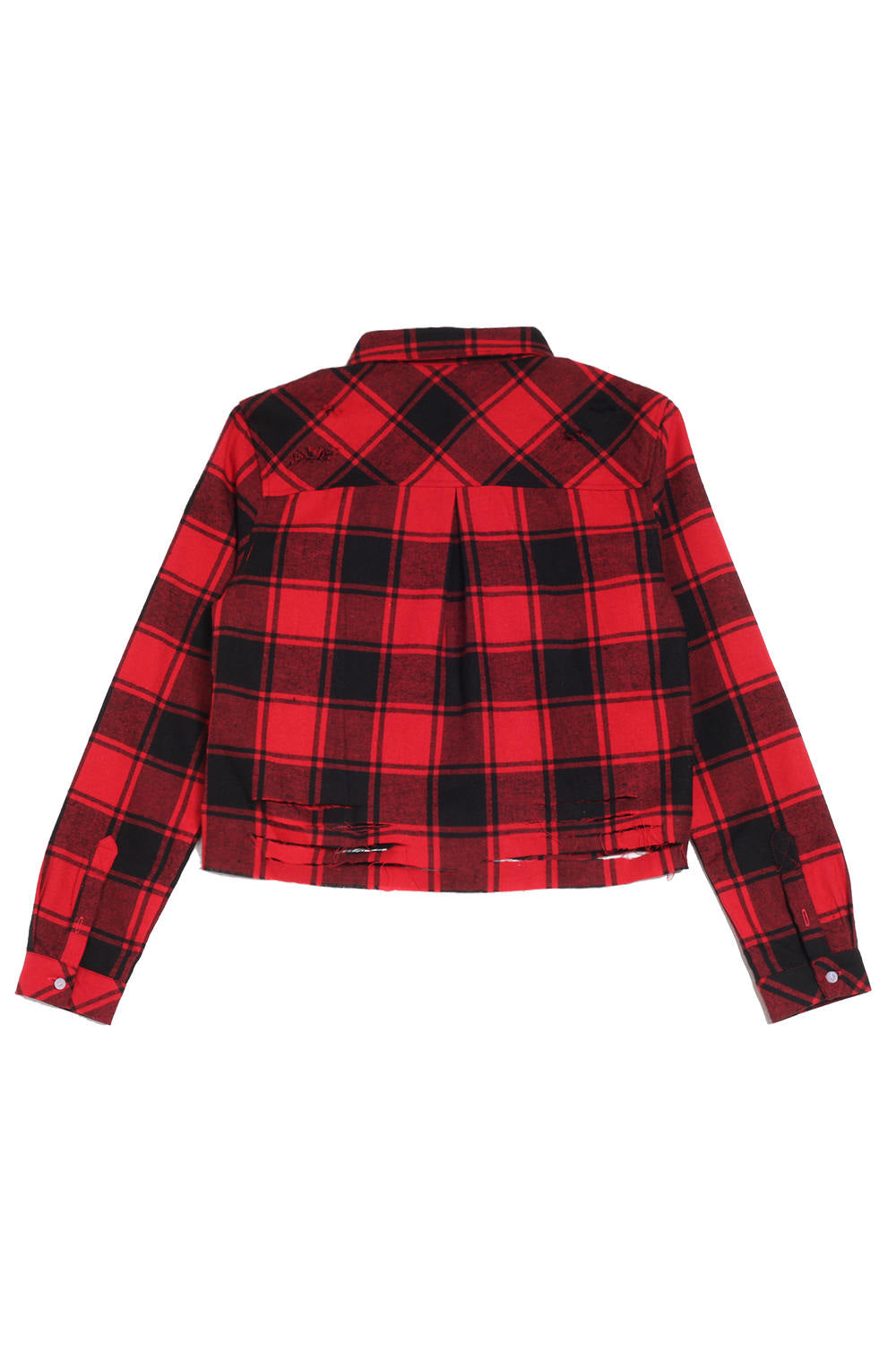 Sixth June - Chemise carreaux femme courte rouge W2320VSH