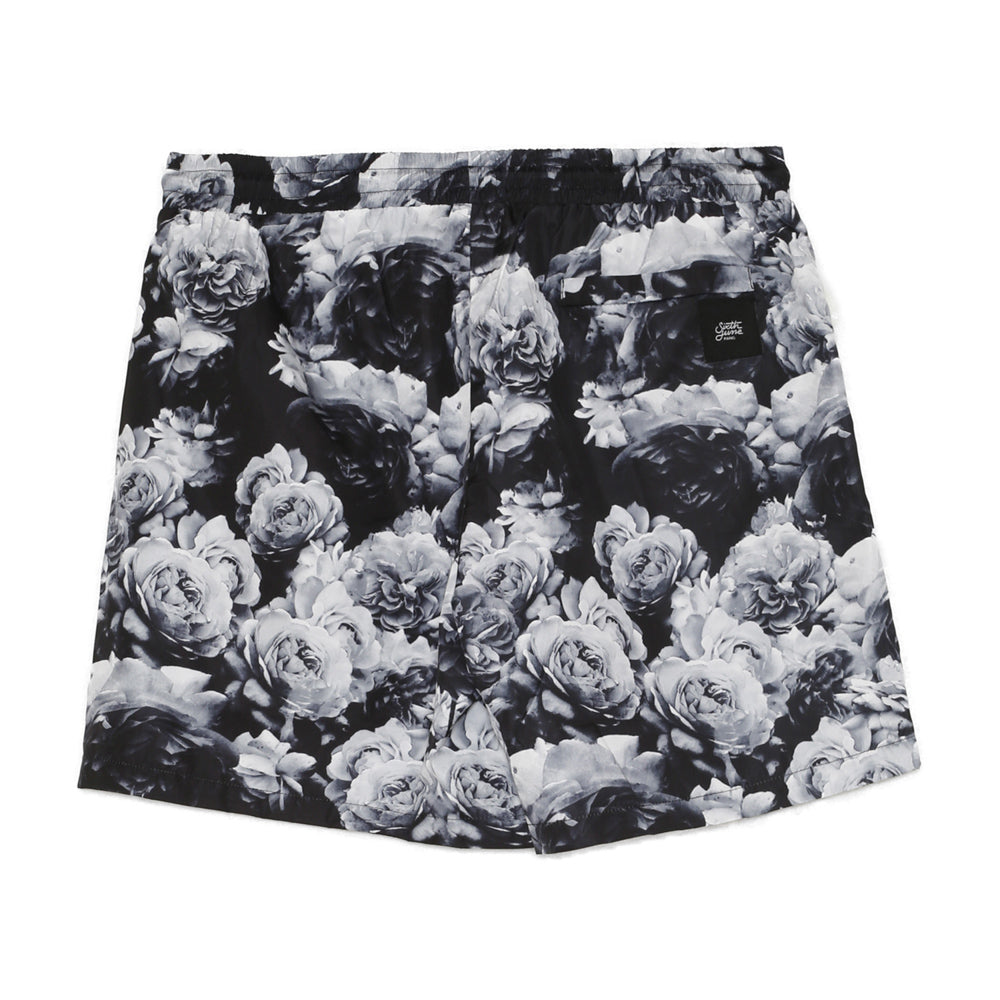 Sixth June - Short bain imprimé fleur noir blanc