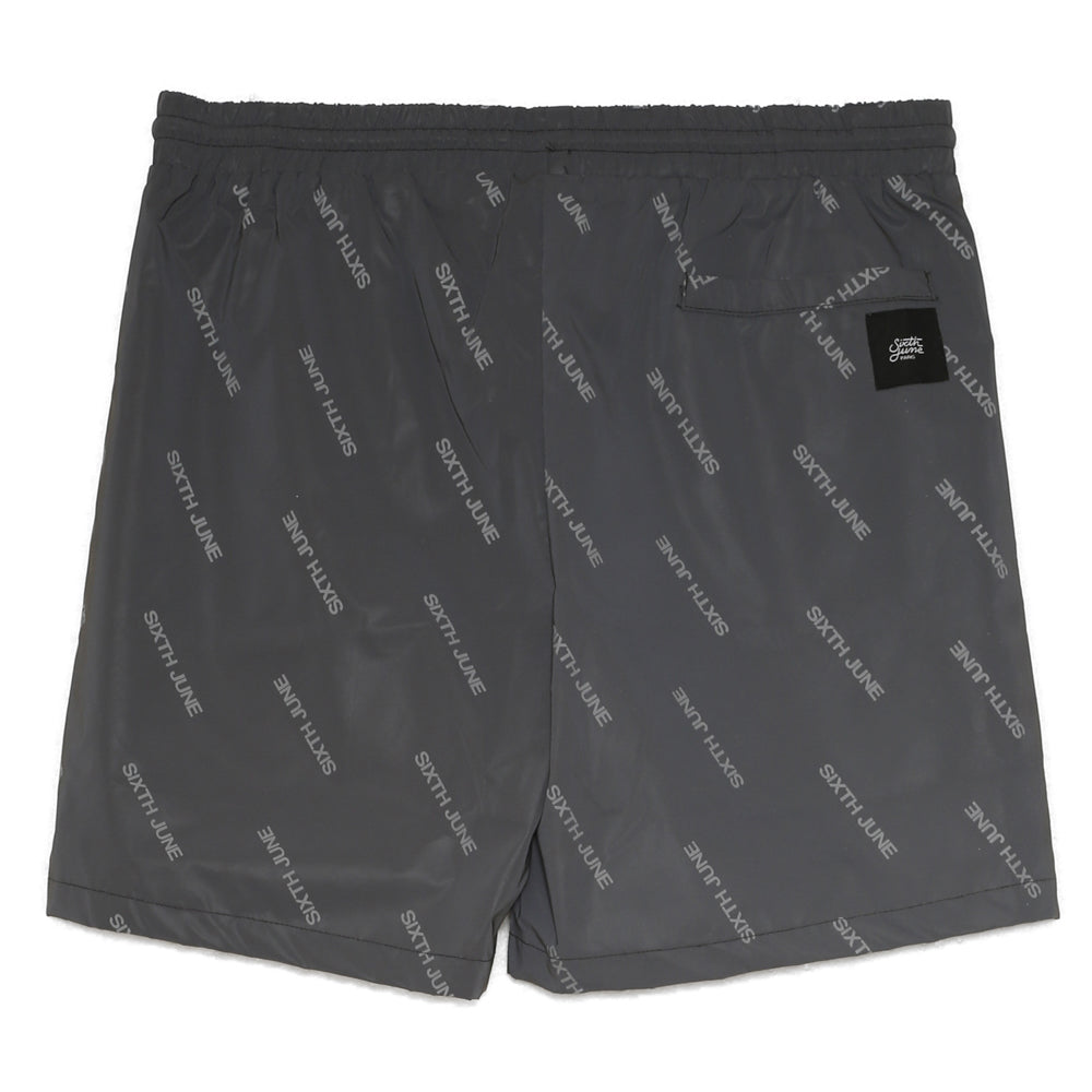 Sixth June - Short de bain all over réfléchissant noir