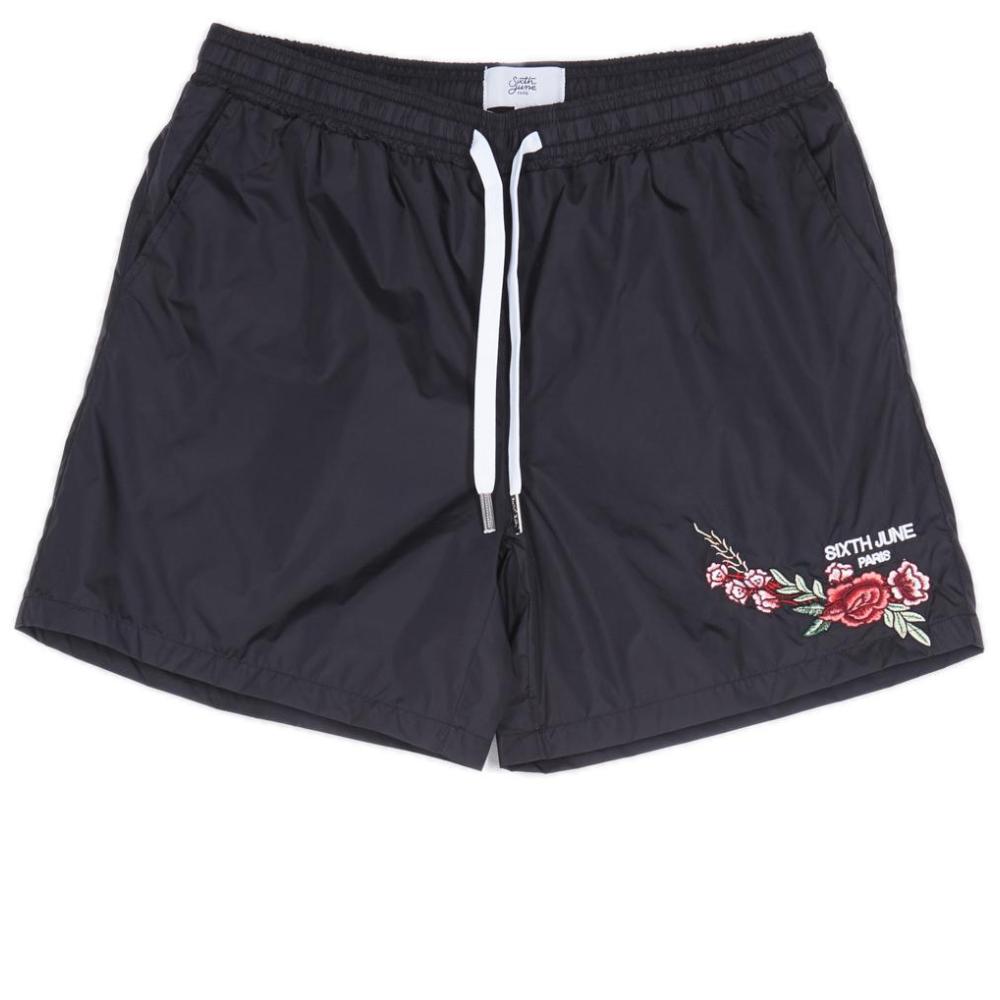 Sixth June - Maillot de bain broderie roses Sixth June noir.