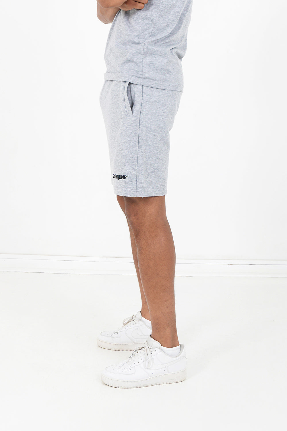 Sixth June - Short soft logo brodé Gris