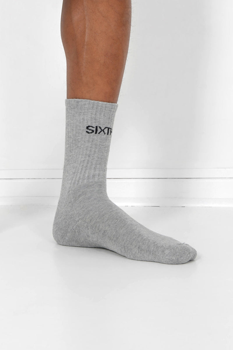Sixth June - Lot de 3 paires de chaussettes logo Gris