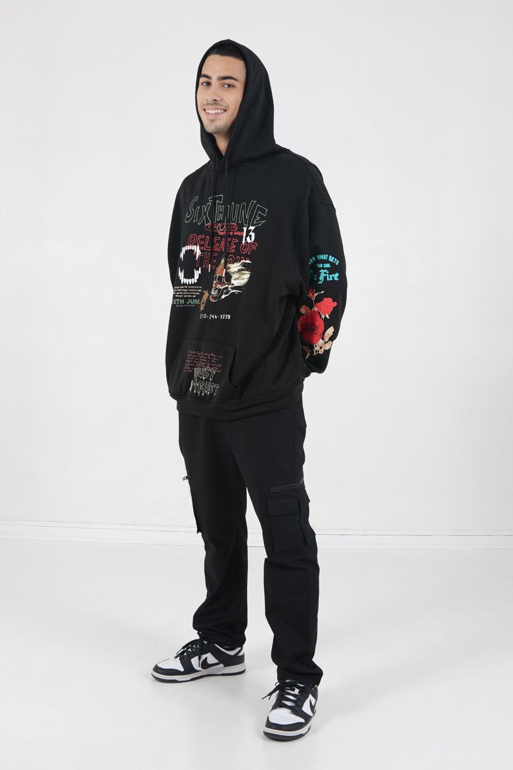 Sixth June - Sweat capuche customisé Noir