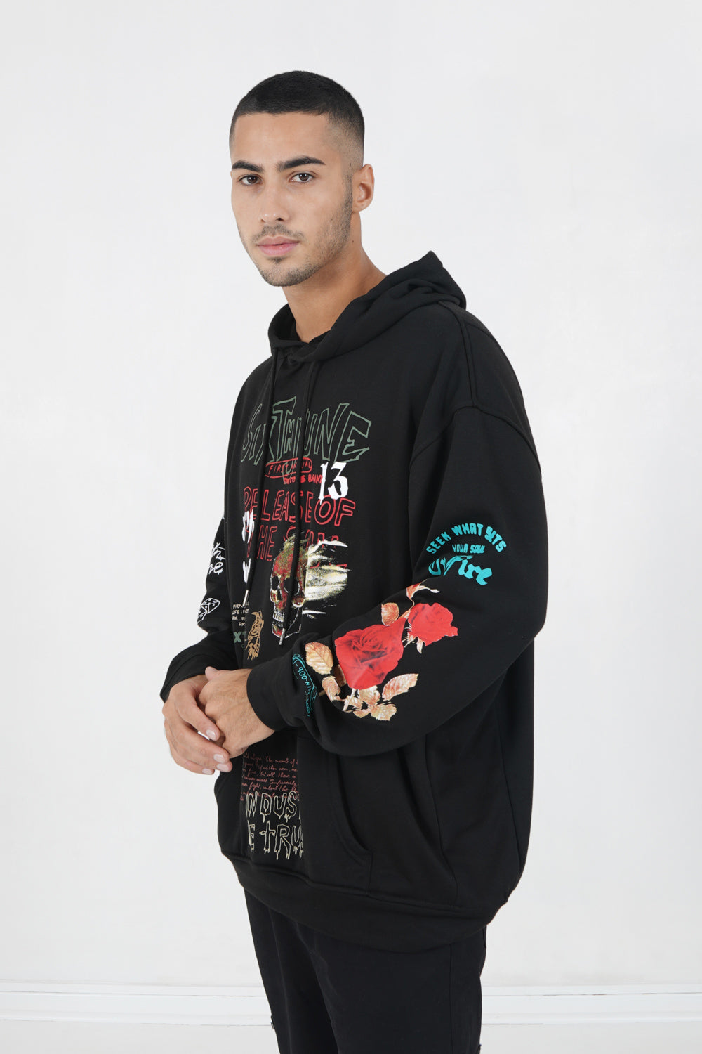 Sixth June - Sweat capuche customisé Noir