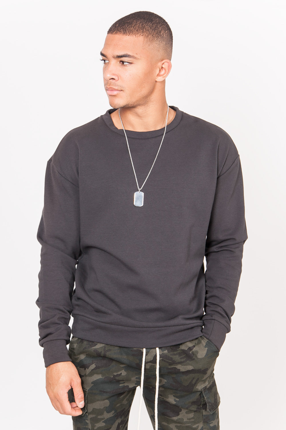 Sixth June - Sweat-shirt col rond classique Sixth June gris foncé