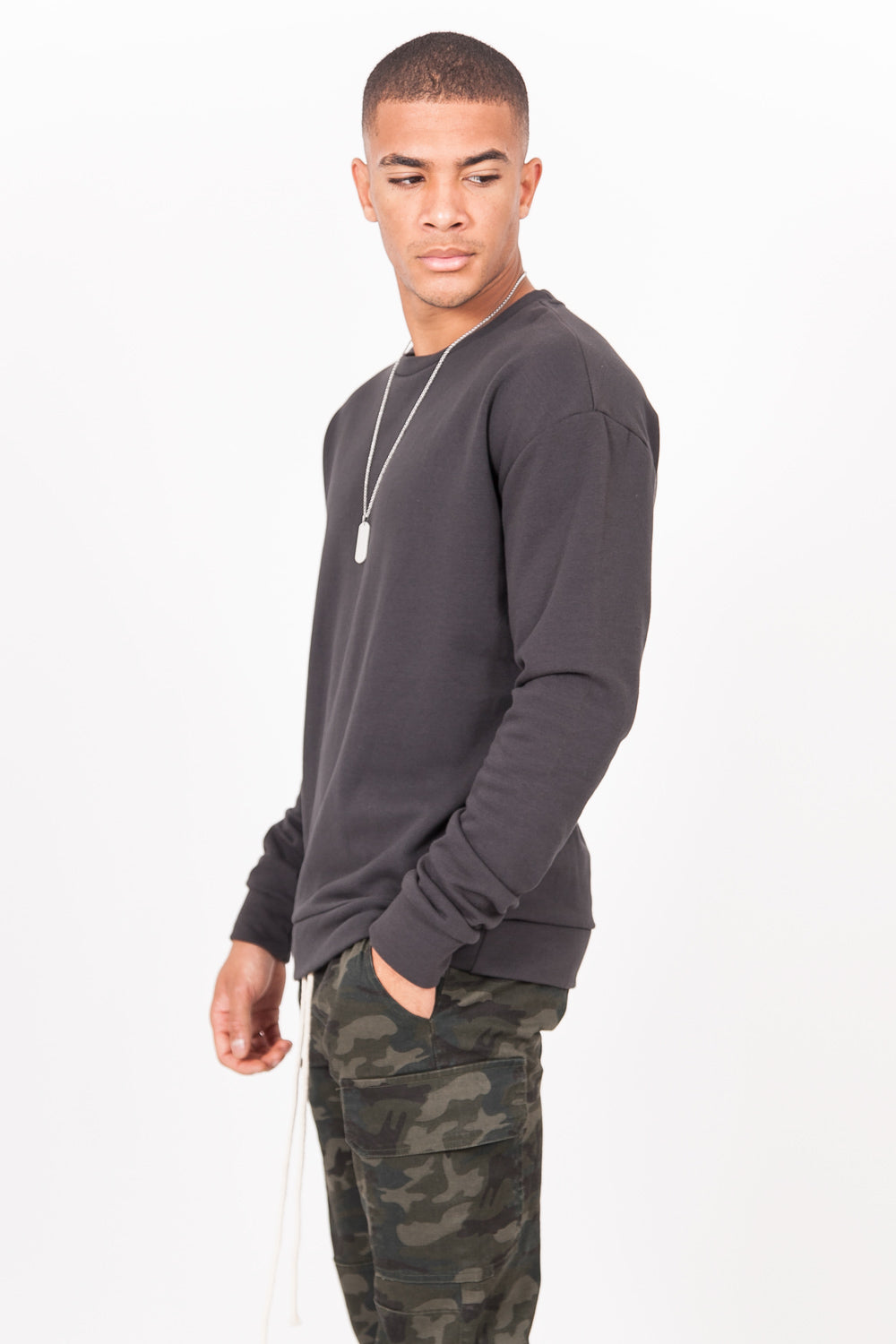 Sixth June - Sweat-shirt col rond classique Sixth June gris foncé