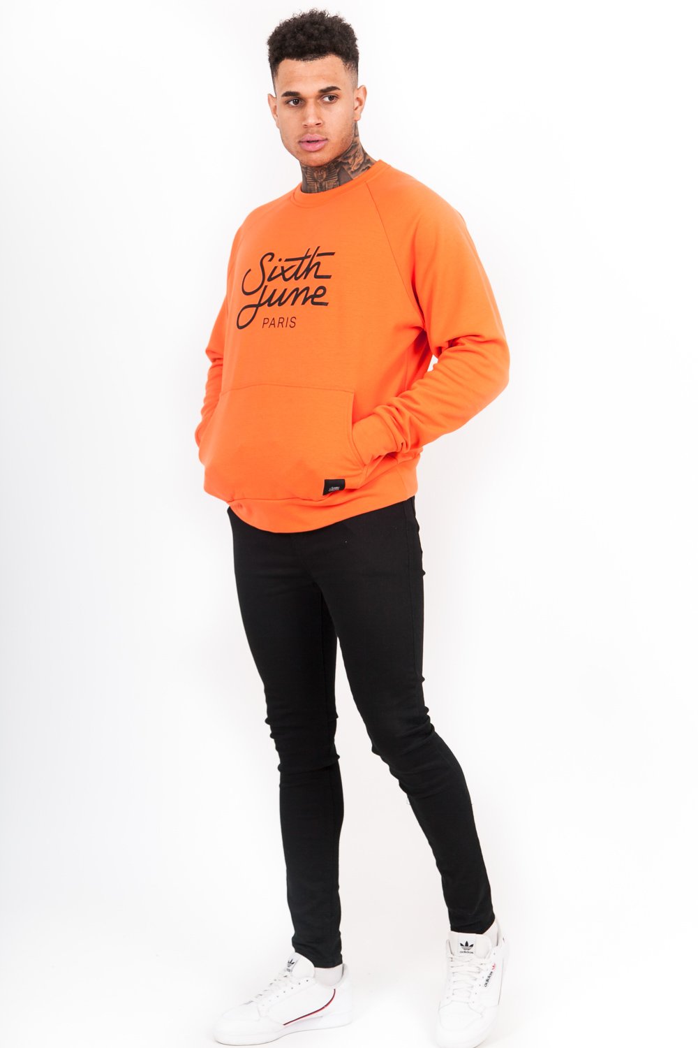 Sixth June - Sweat-shirt raglan logo orange
