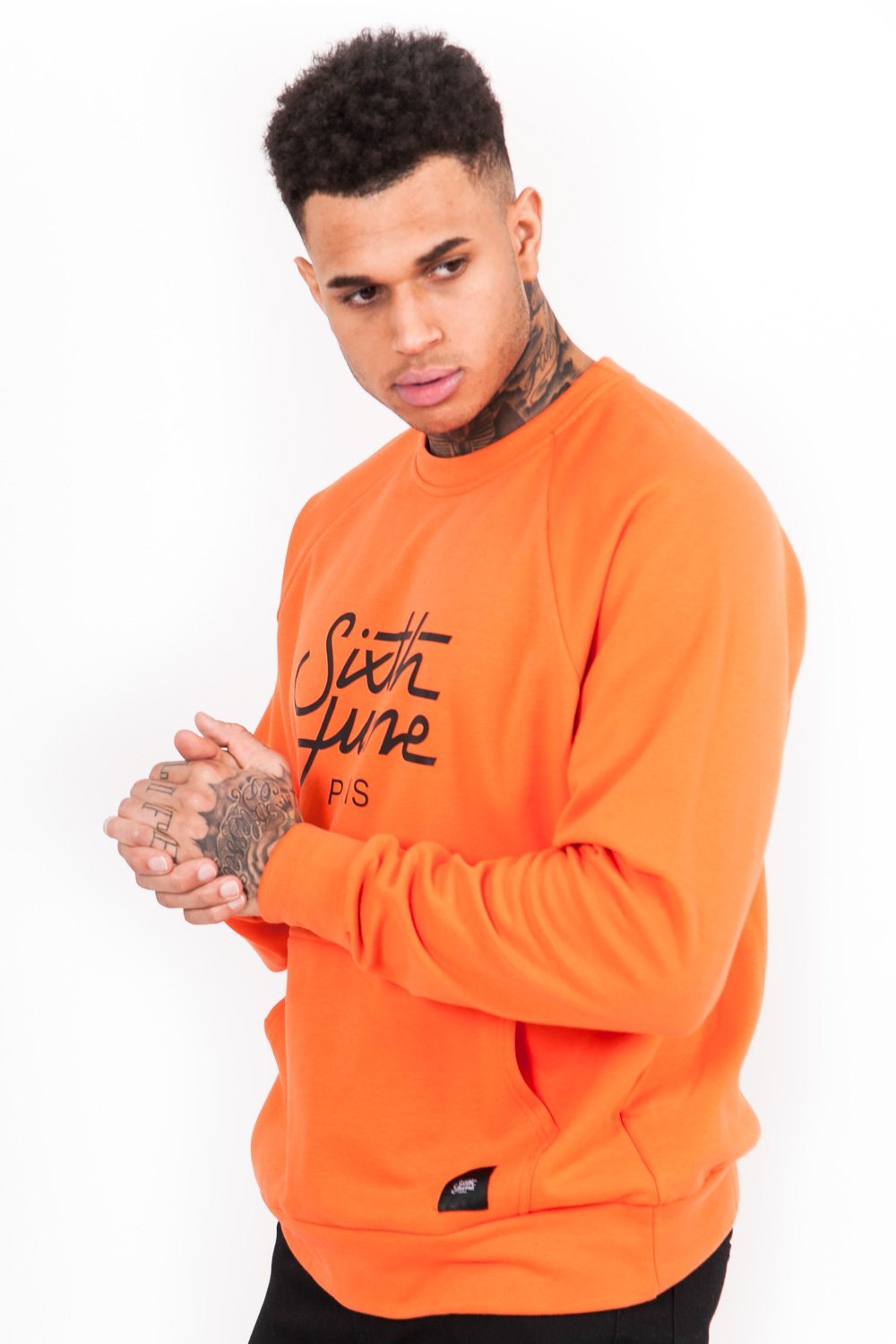 Sixth June - Sweat-shirt raglan logo orange