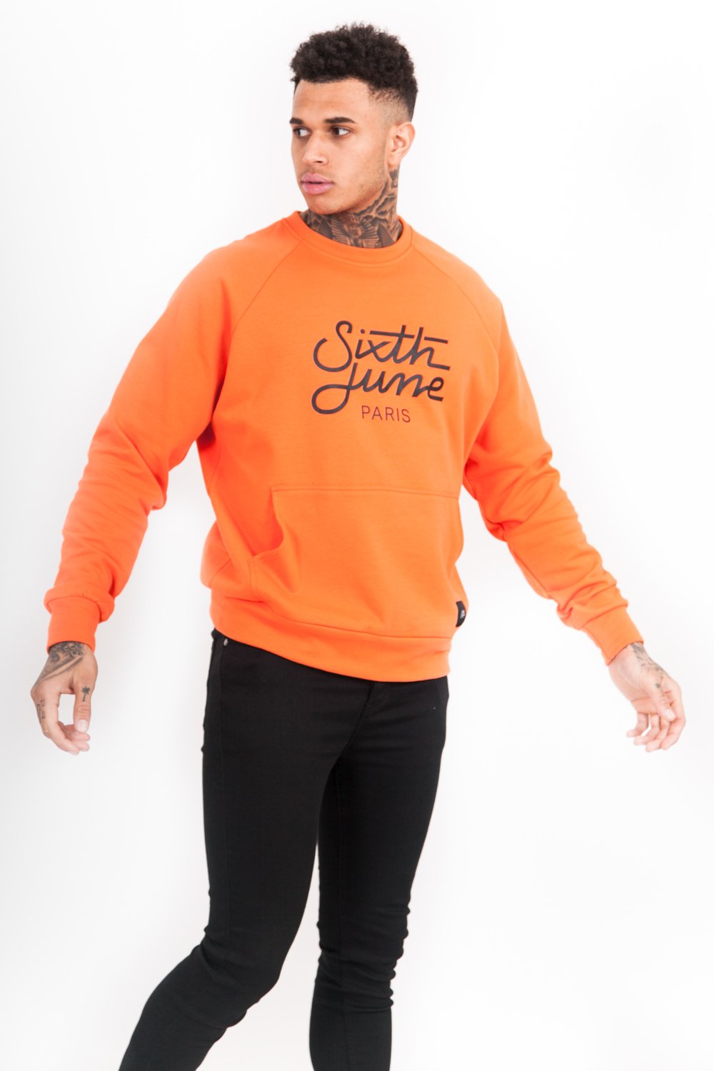 Sixth June - Sweat-shirt raglan logo orange