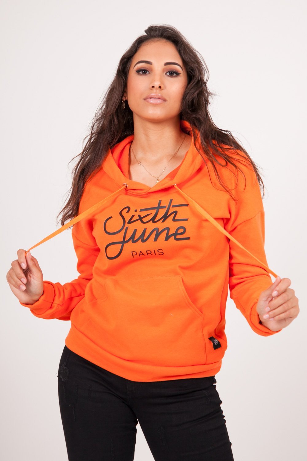 Sixth June - Sweat capuche logo orange