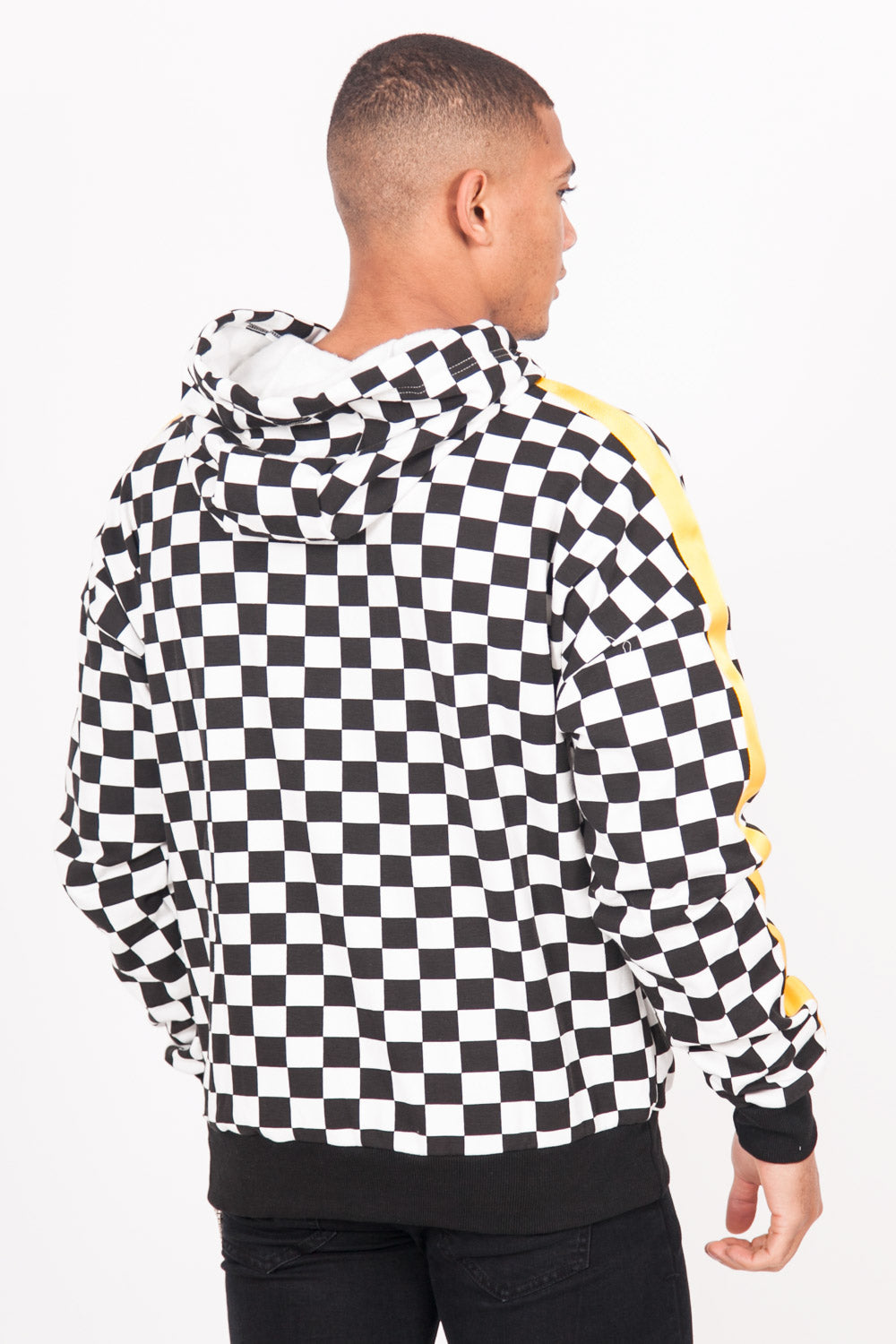 Sixth June - Sweatshirt damiers bandes noir blanc