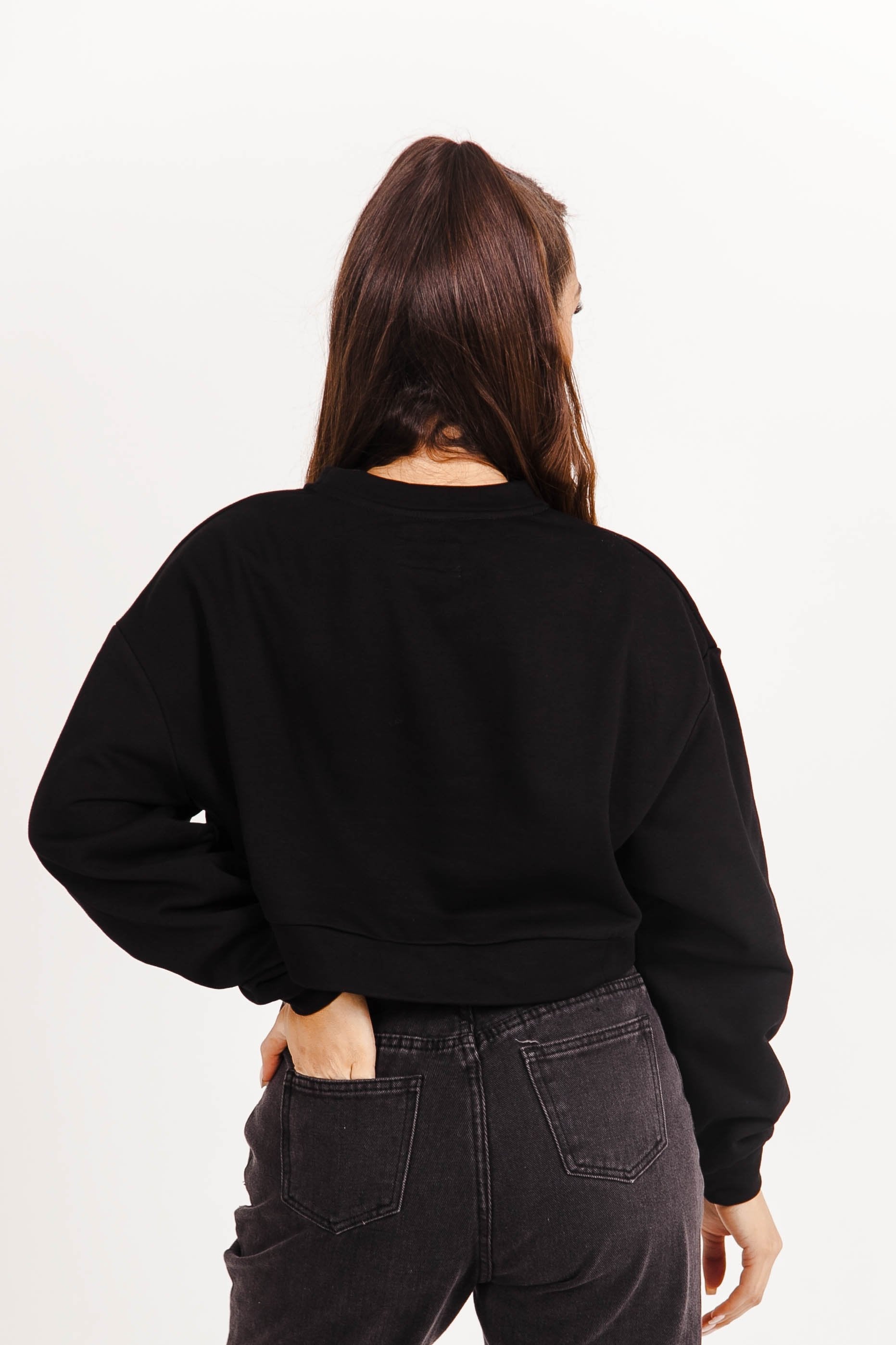 Sixth June - Sweatshirt court logo imprimé noir