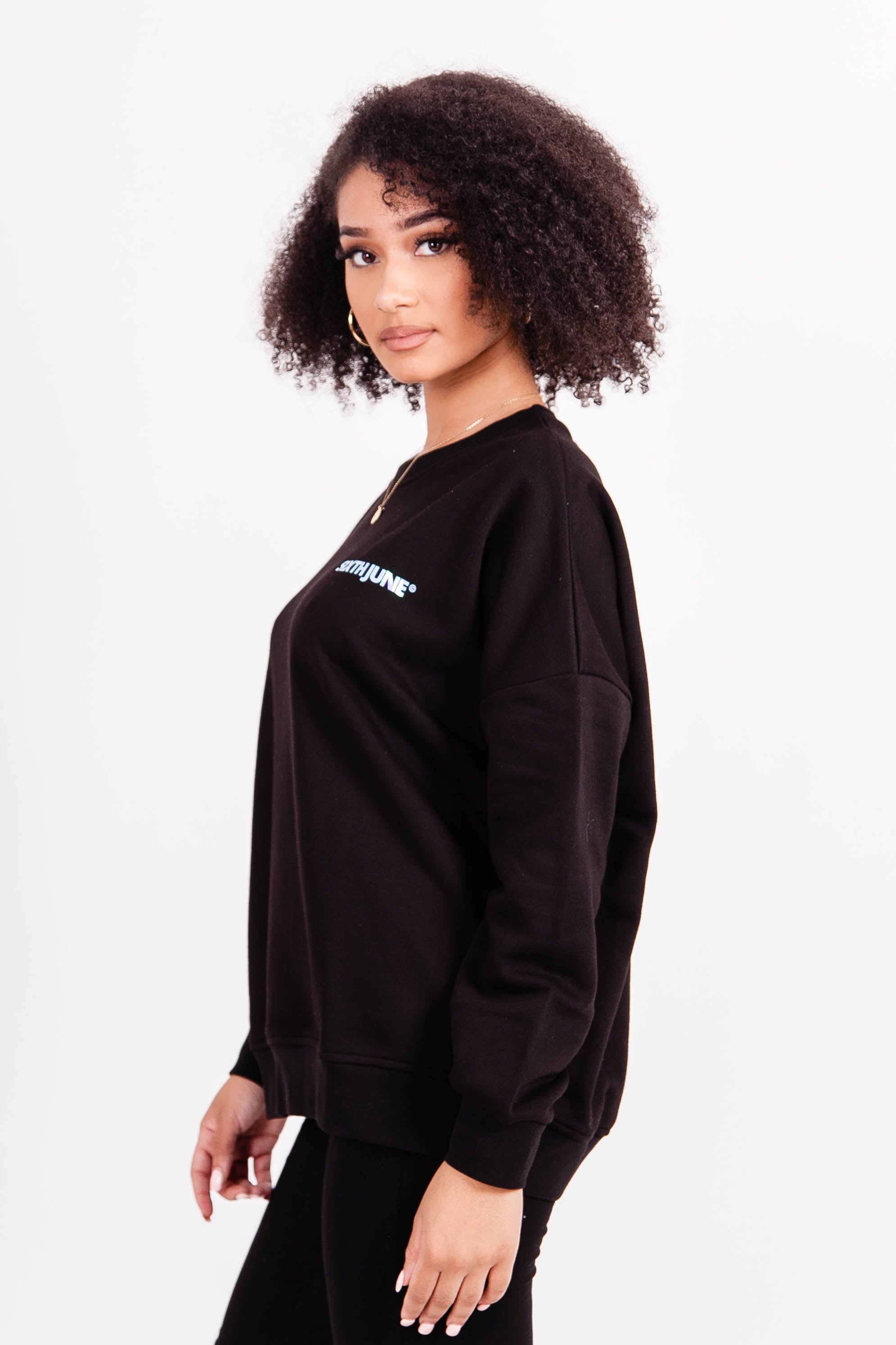 Sixth June - Sweatshirt holographique large noir
