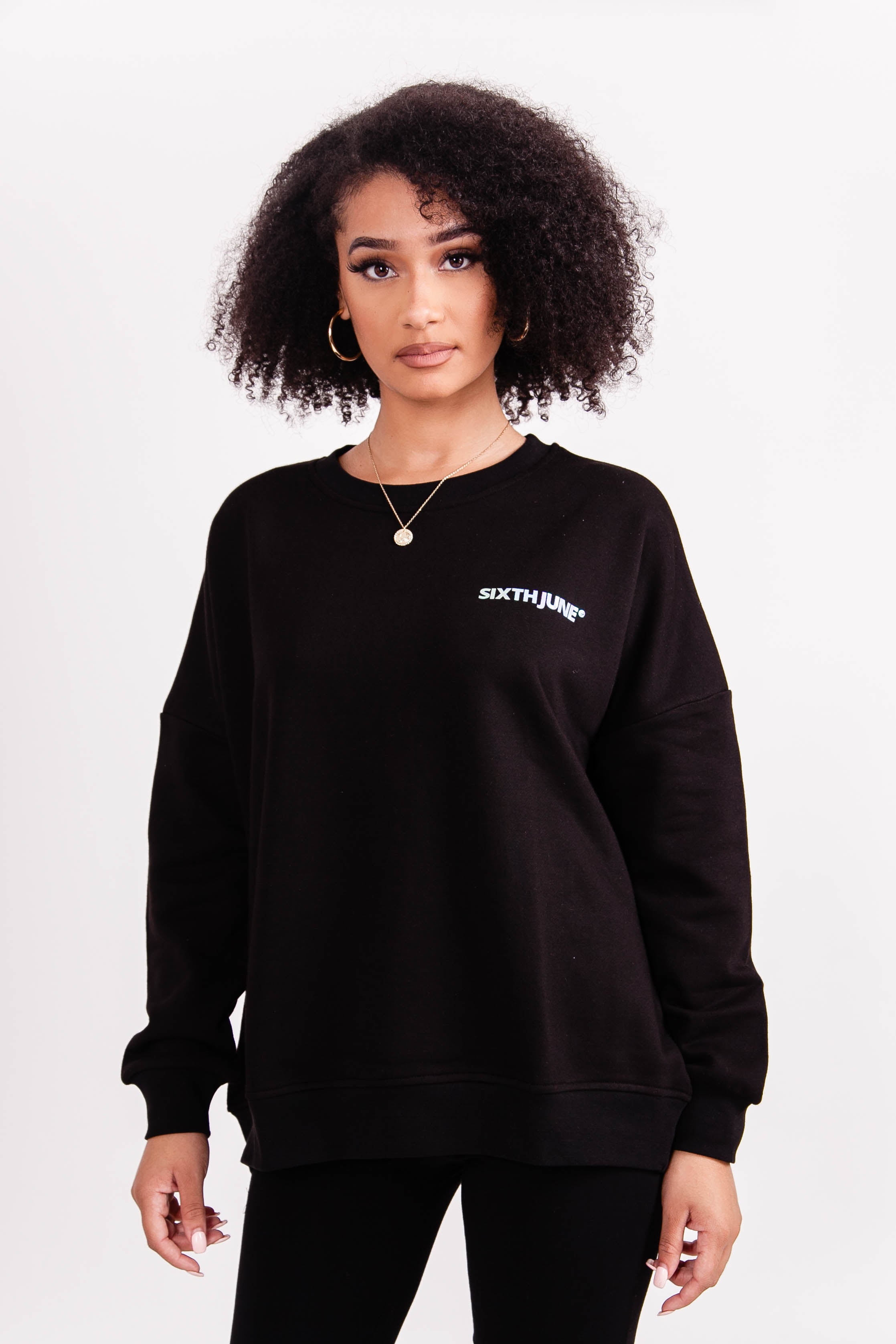 Sixth June - Sweatshirt holographique large noir