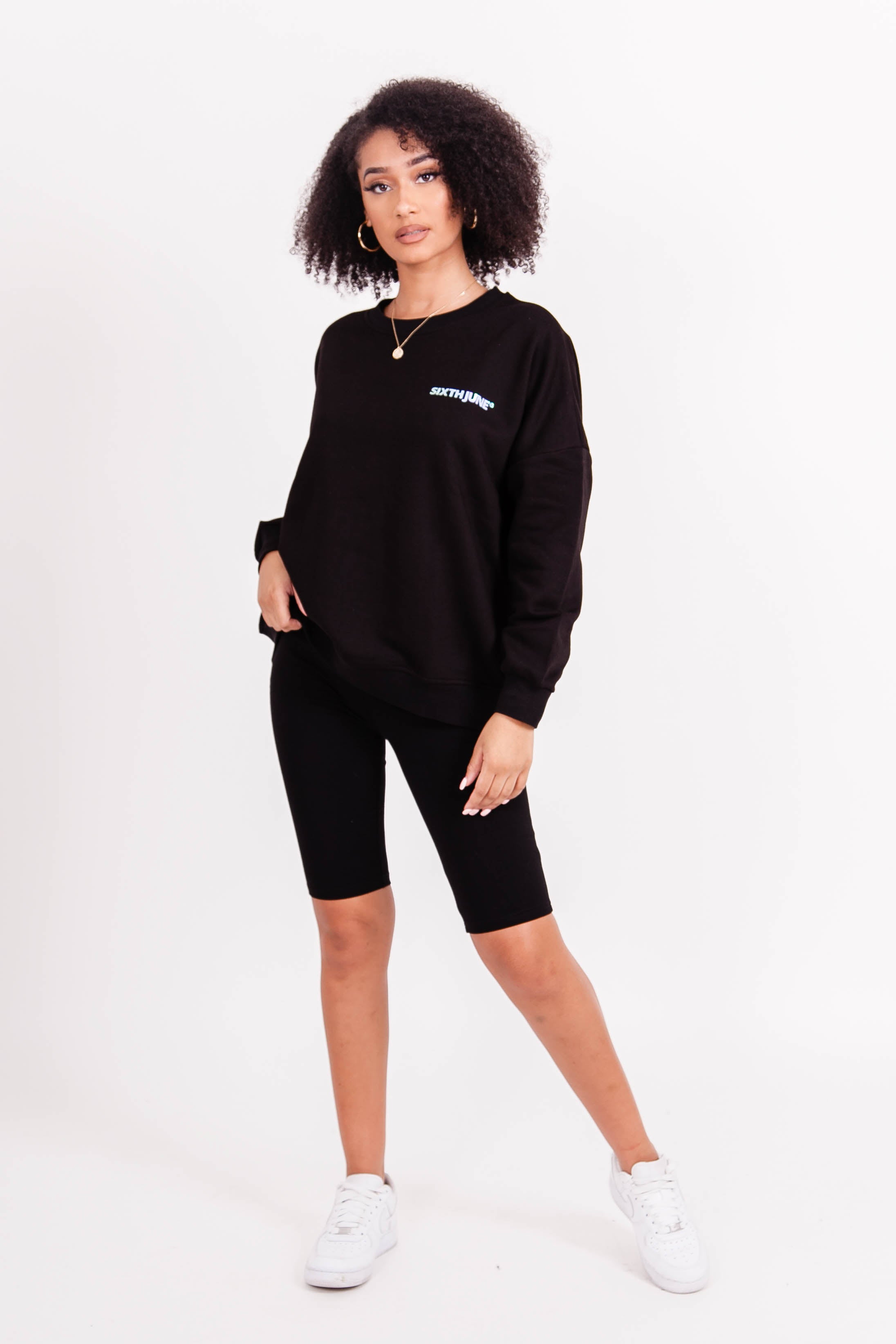 Sixth June - Sweatshirt holographique large noir