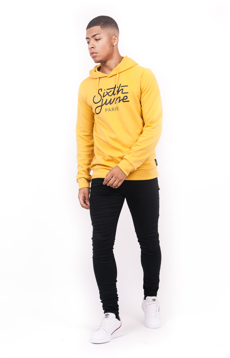 Sixth June - Sweat capuche grand logo jaune