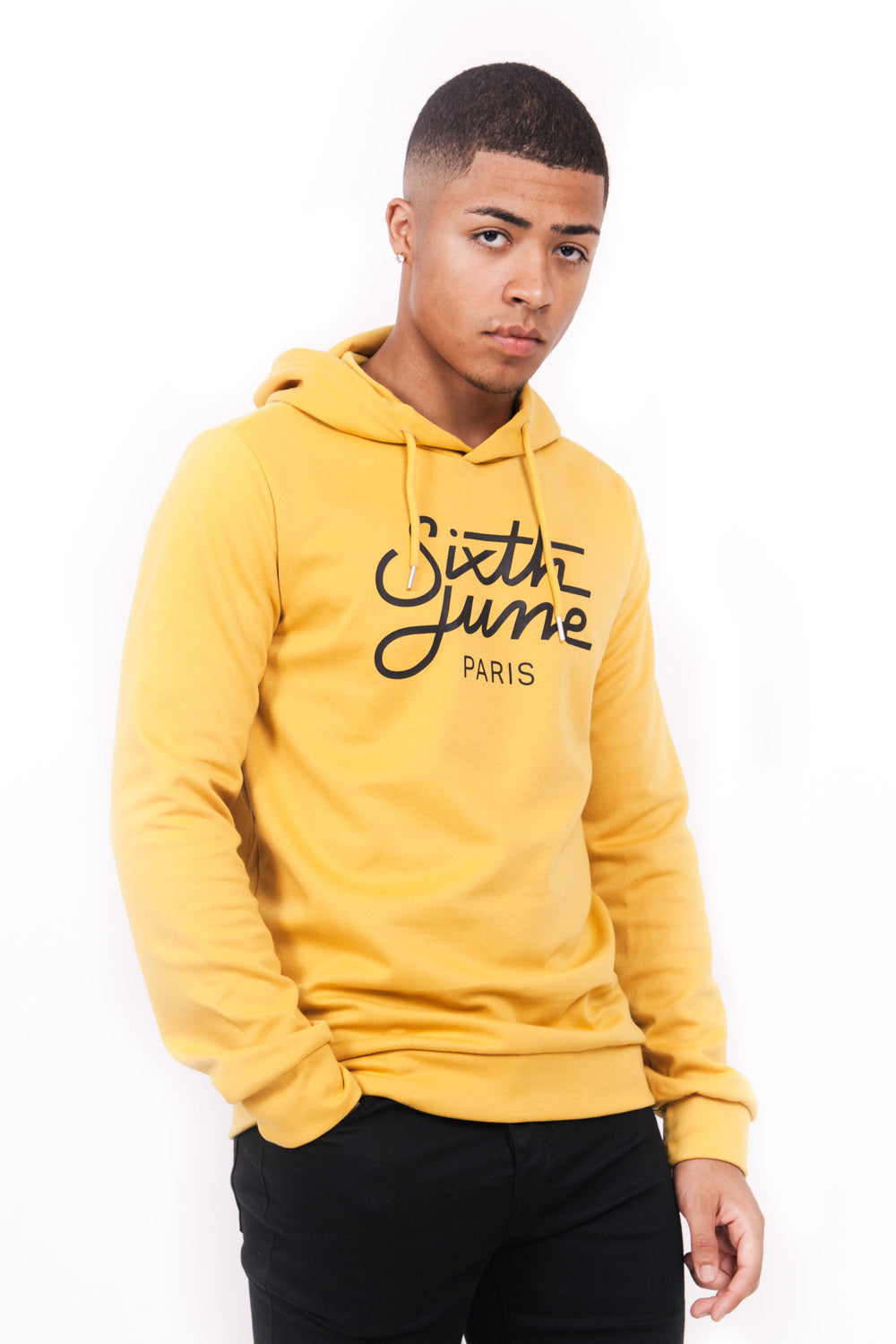 Sixth June - Sweat capuche grand logo jaune